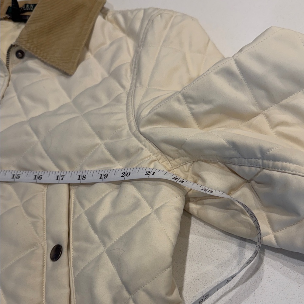 Lauren Ralph Lauren Beige Quilted Utility Jacket - Picture 9 of 9
